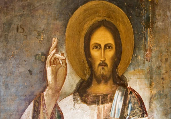 Segnender Jesus Christus - Fresko