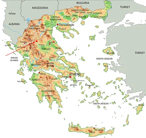 Landkarte Griechenland - Klosterregion Meteora